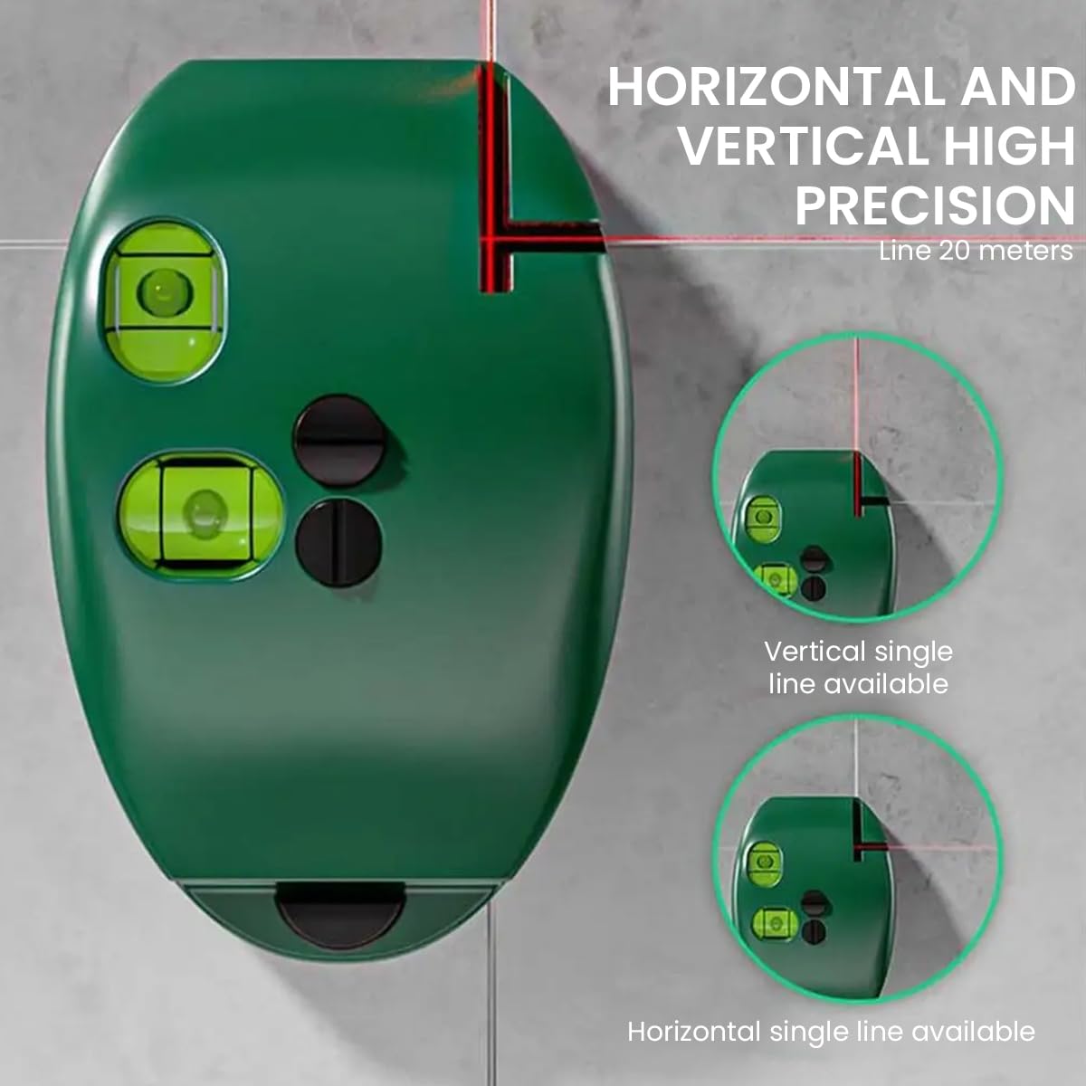 Serplex Laser Level for Precise Alignment with Self Leveling Green and Red Lines | 90 Degree Function