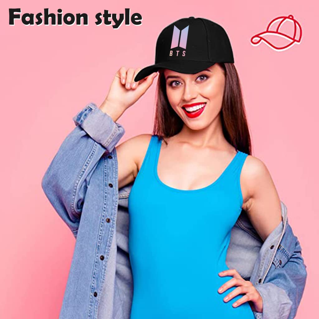 GUSTAVE Cotton Cap for Men and Women with Adjustable Strap 20cm Fit | Black Fashion Hat