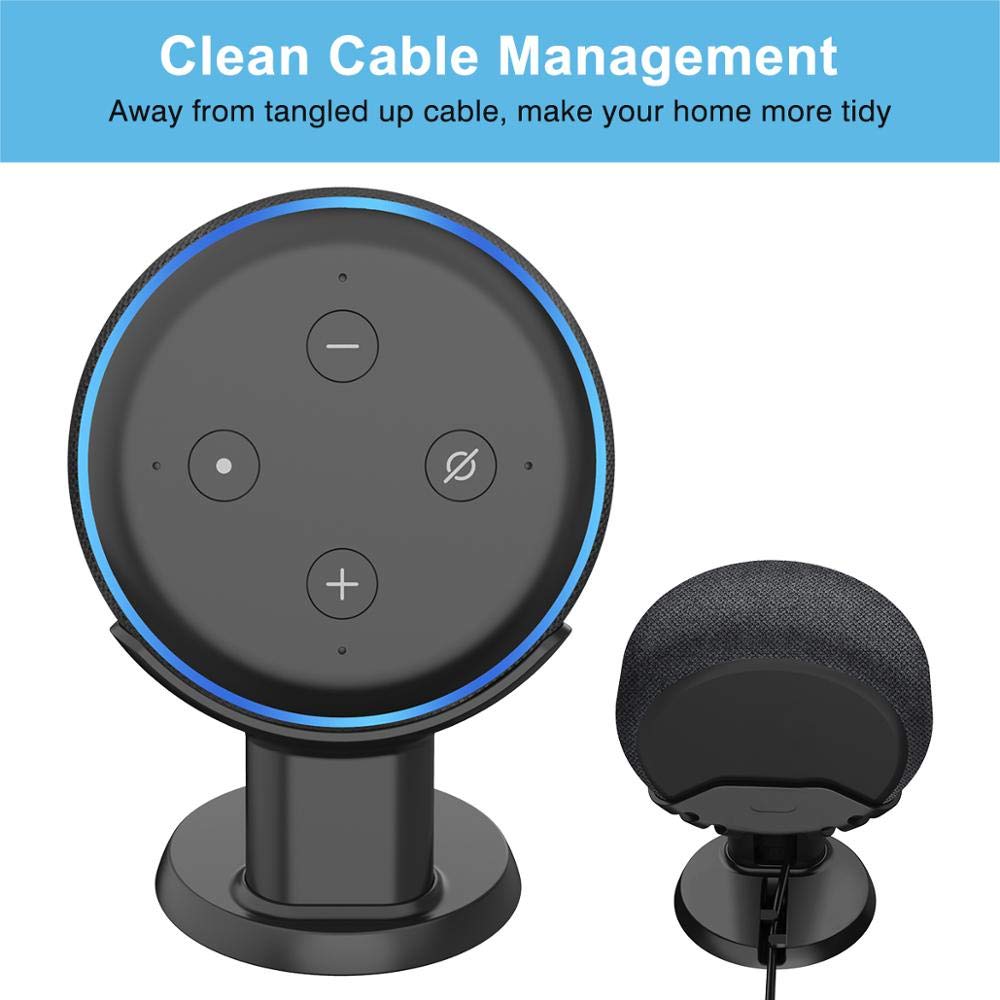 ZORBES  Table Stand for Alexa Echo Dot 3 Anti-Slip Desk Base Stand Desktop Holder for Alexa Echo Dot/Amazon Dot 3 ABS Amazon Dot 3 Stand Rack - Black (Stand Only)