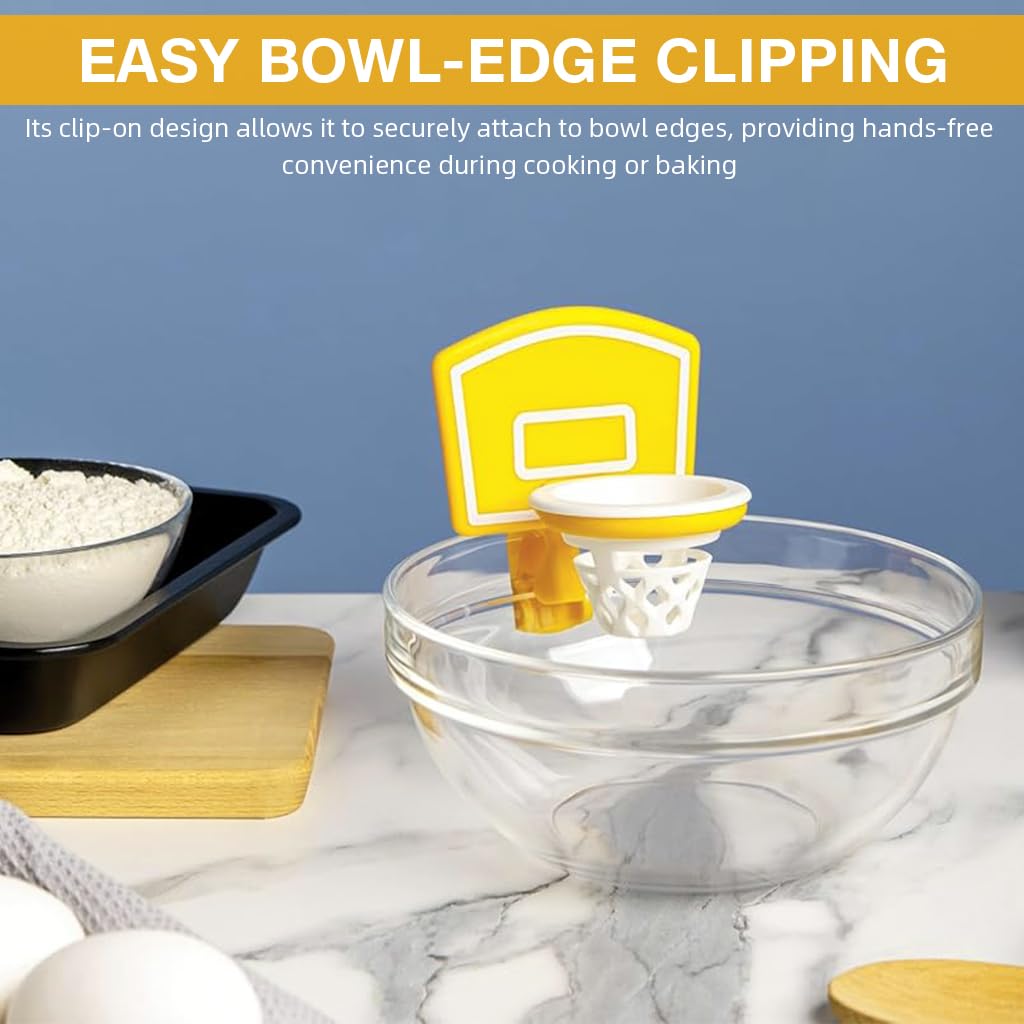 HASTHIP Kitchen Egg Yolk Separator for Baking and Cooking with Clip On Bowl Edge | Fun Basketball Hoop Design and BPA Free Plastic