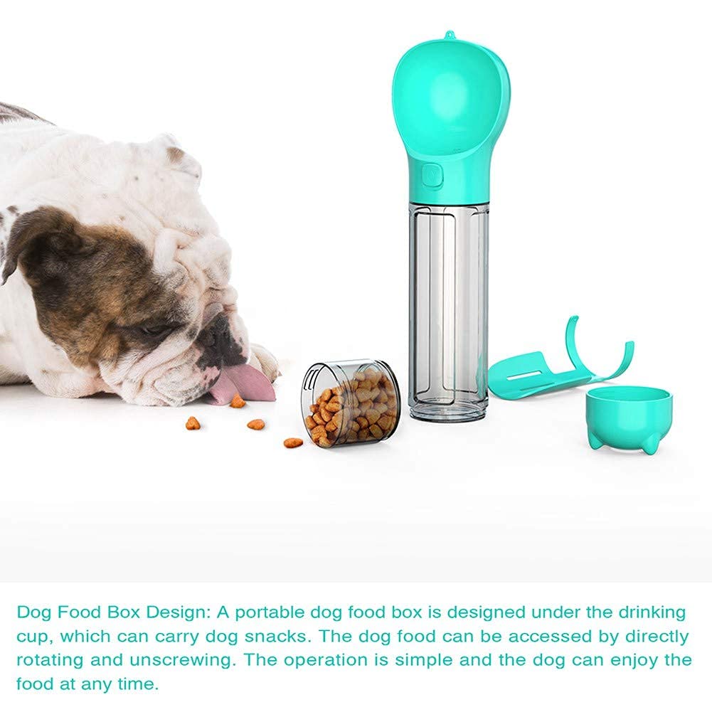 Qpets® 300ML Dog Water Bottles Portable Leak Proof Dog Water Dispenser with Drinking and Feeding Function Lightweight Pet Water Dispenser for Walking and Travel for Dog, Cat Travel Water Bottle