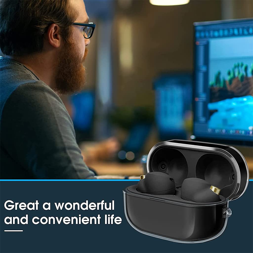 ZIBUYU Clear Soft Silicone Case for Sony WF-1000XM4 featuring 2mm protection and lanyard hole | Slim transparent anti scratch cover