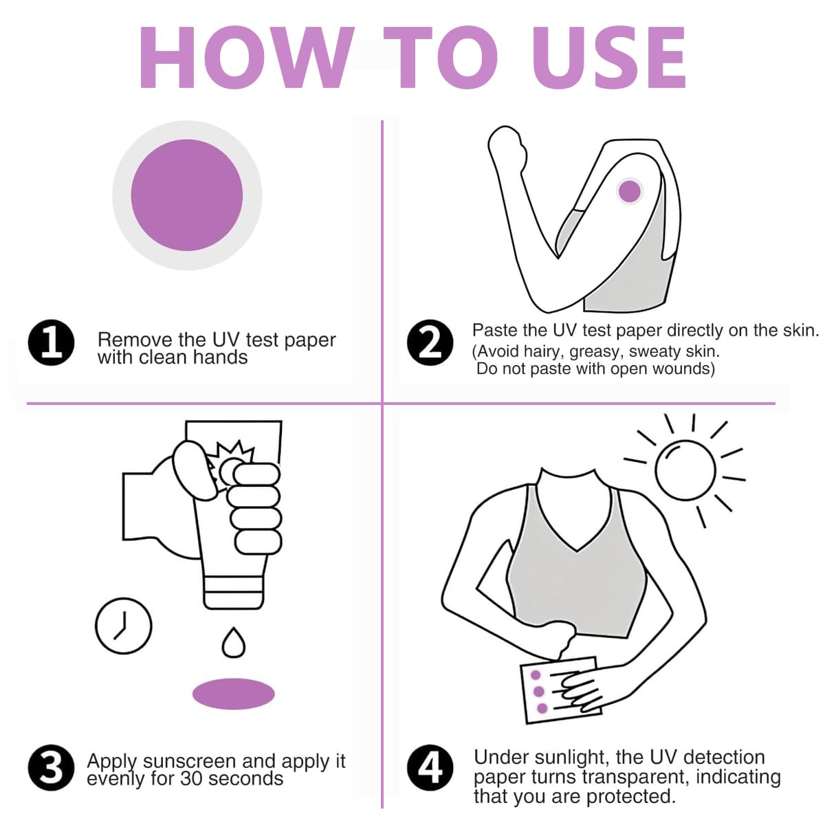 HANNEA Sunscreen Applicator Patches 360PCS with UV Dots featuring Visible Color Change Reminder