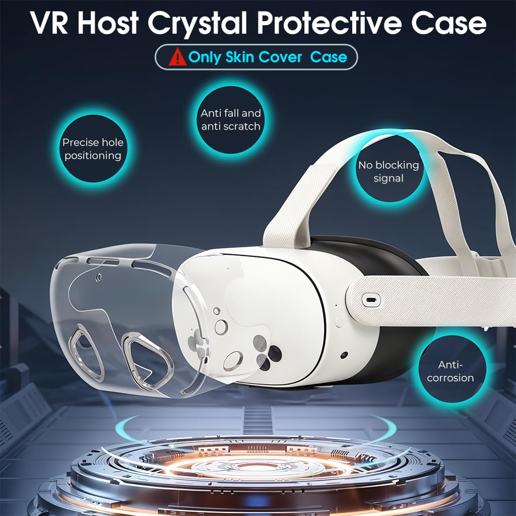 ZORBES Skin Cover for Meta Quest 3S VR Headset with Transparent TPU Protection | Snug-Fit Anti-Scratch Design