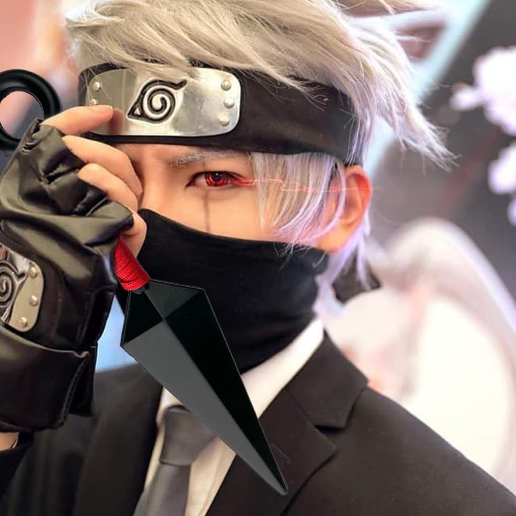 PATPAT Ninja Headband and 10 in Kunai Set for Cosplay and Halloween | Featuring Engraved Metal Icon