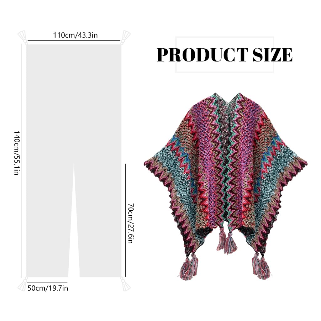 SANNIDHI Shawl for Women featuring Hand Knitted Open Front Design 140x110cm | Cozy Fall Wrap