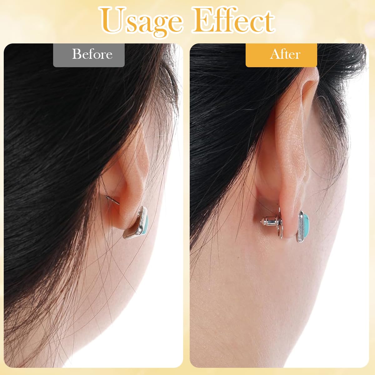 SANNIDHI Earring Supporter for Heavy Earrings with 4Pcs Screw Back Design | White Gold Color