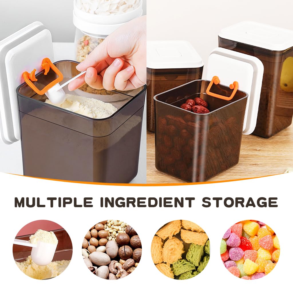 SNOWIE SOFT® Baby Formula Storage Container 59.8Oz/1700ml Milk Powder Container Dispenser Press-down Airtight Food Containter BPA Free Food Container Moisture-proof Food Container, Brown