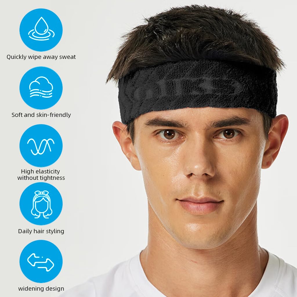 Proberos Sport Headband for Running and Yoga with Anti Slip Silicone Grip | Cotton Blend Breathable Design