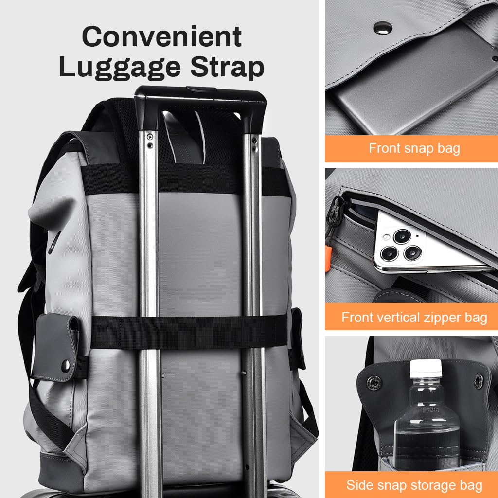 GUSTAVE Laptop Backpack for Business and Travel with USB Charging Port and Waterproof Polyester | Fits 15.6 Inch Laptop