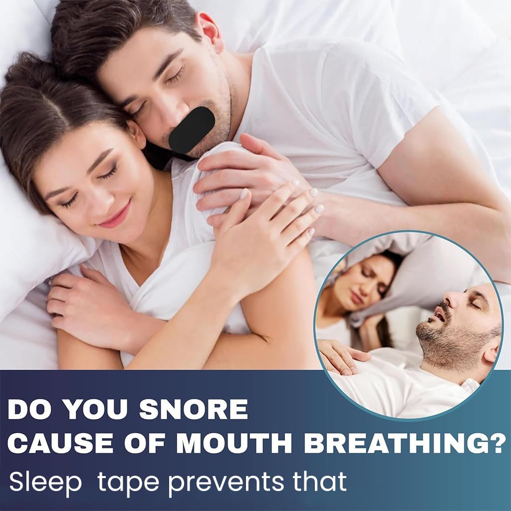 ZIBUYU Anti Snore Mouth Tape for Nasal Breathing with Safe Adhesive 30 pcs | Cotton for Kids and Adults