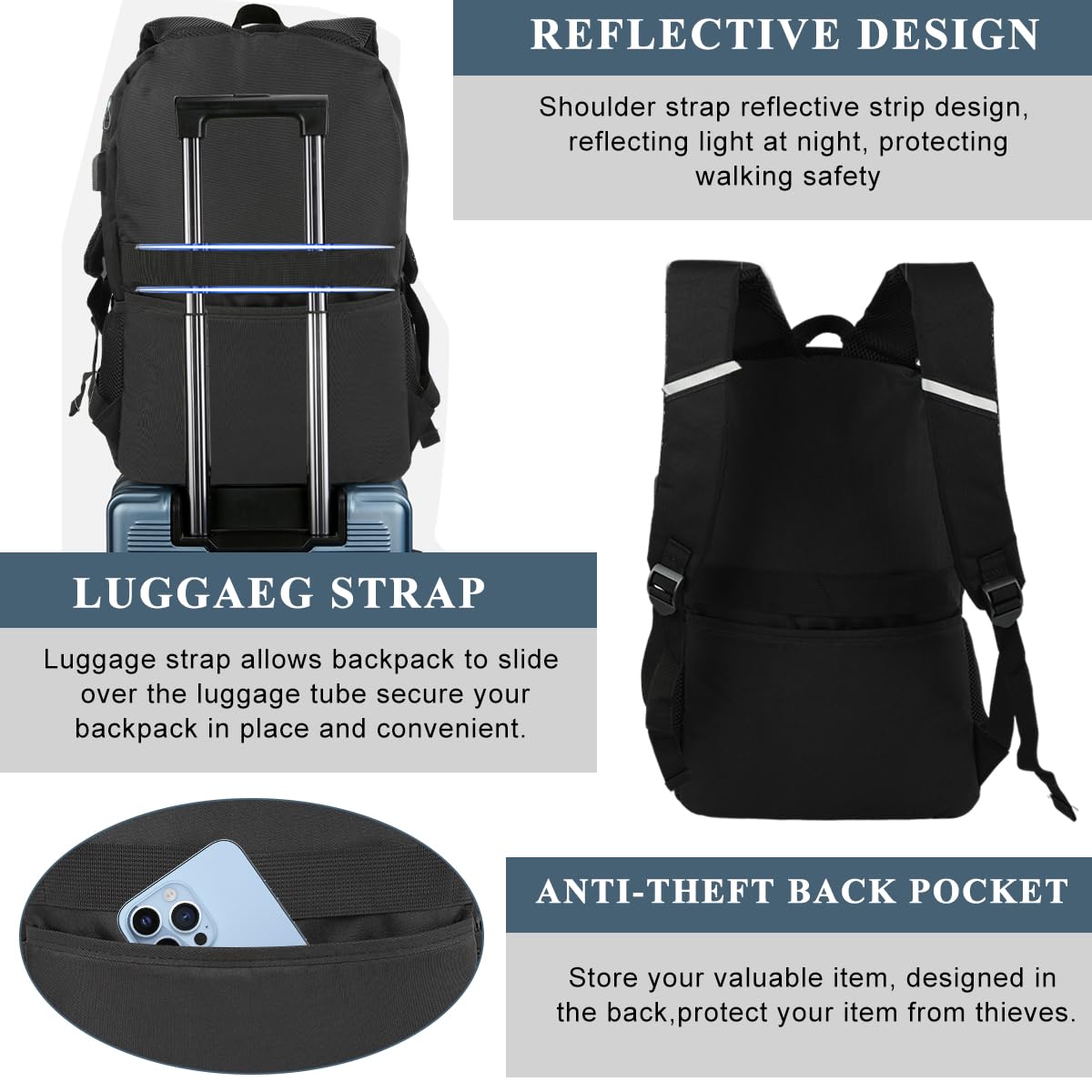 GUSTAVE Laptop Backpack for Travel and Work with Insulated Waterproof Compartment 17.3 in | Multi-Compartment Design