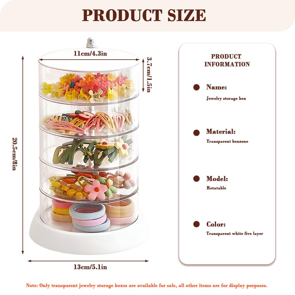 HASTHIP Jewelry Organizer Box for Earrings and Necklaces with 72 Compartments featuring Triple Tier Stepped Clear Acrylic Drawers | Space Saving Storage