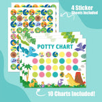 PATPAT® Potty Training Chart Sticker Cartoon Illustration Tutorial Sticker for Potty Training Kids Potty Training Reward Stickers Cute Dinosaur Reward Sticker Potty Chart Sticker