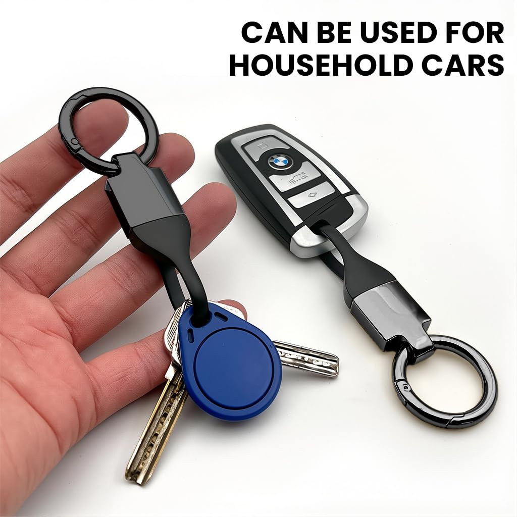 Zibuyu Car Key Chain Ring for Car SUV and Truck featuring Waterproof Metal Design | Sleek Black Secure Key Holder
