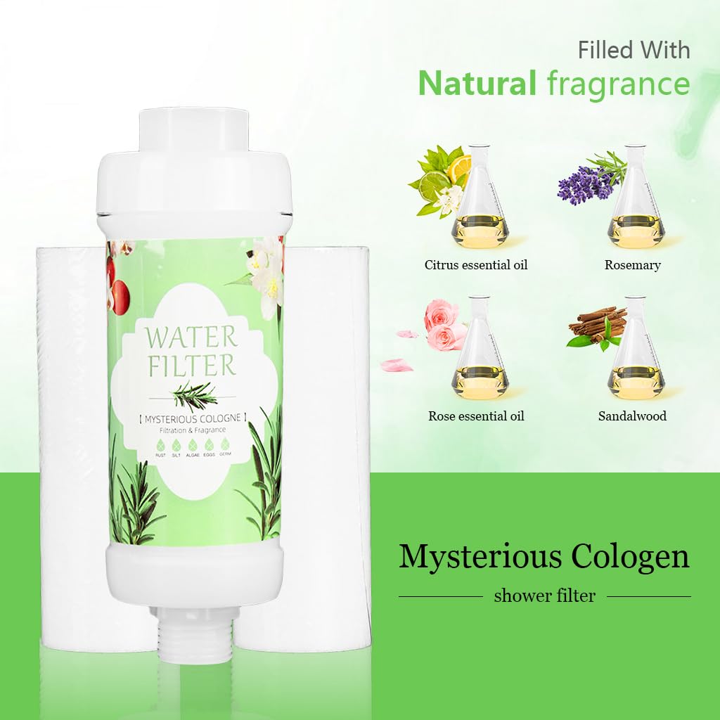 Serplex Scented Water Filter Cartridge for Shower System with 3 Cotton Refills | Universal Faucet Adapter