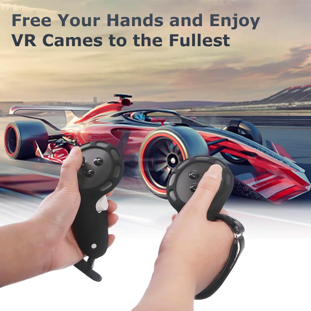 ZORBES Controller Grips Cover for Meta Quest 3 and 3S featuring Textured Silicone and Adjustable Wrist Strap