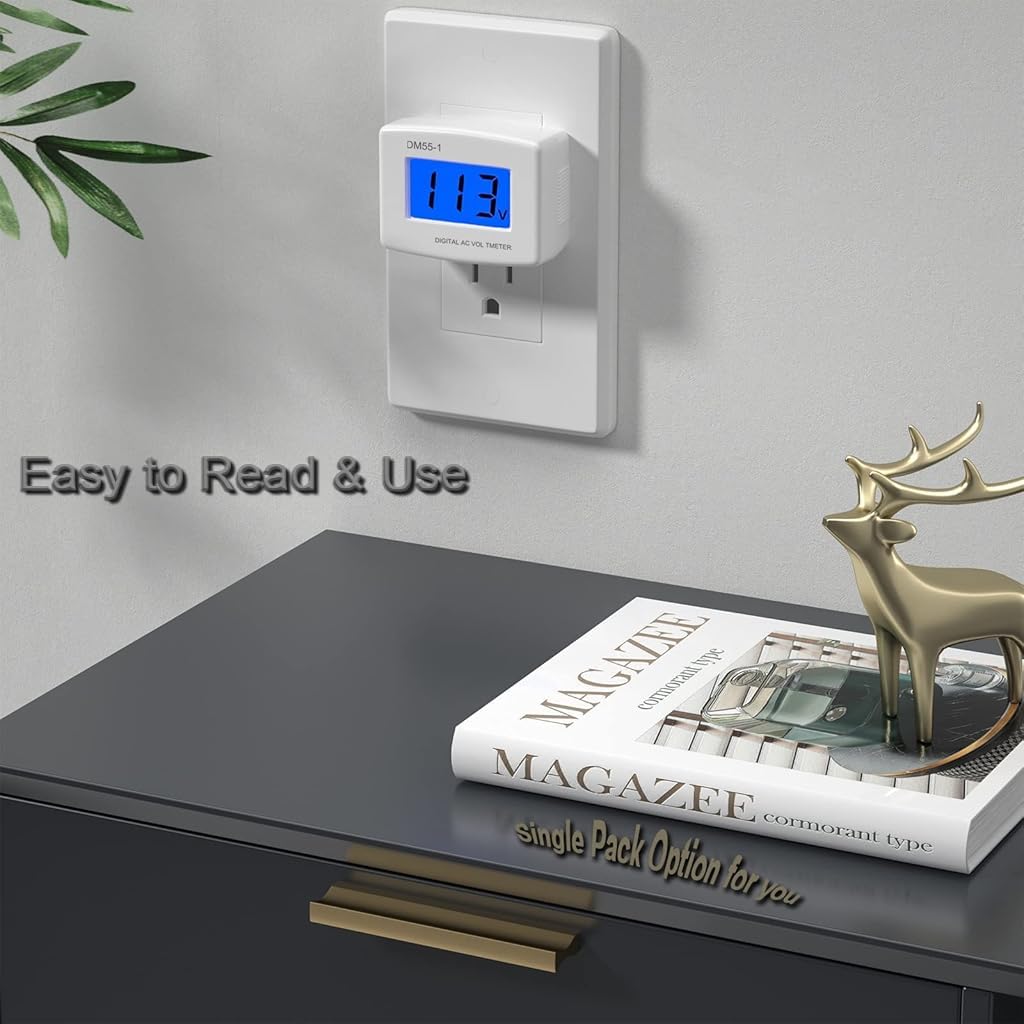 Serplex LCD Digital AV Voltage Tester for RV and Household Use featuring 80–300V Range | 3PCS