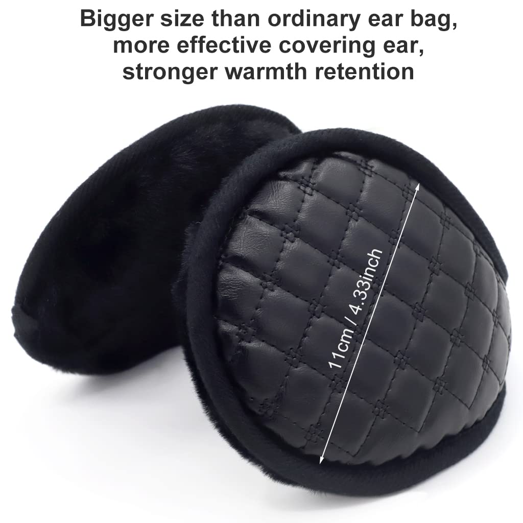 ZIBUYU Winter Ear Warmer for Men, Women Stylish Ear Cover for Winter Earmuff for Ear Warmer Men and Women Large Size Thicken Fleece Lining Soft Earmuffs for Women & Men - 1 Pair
