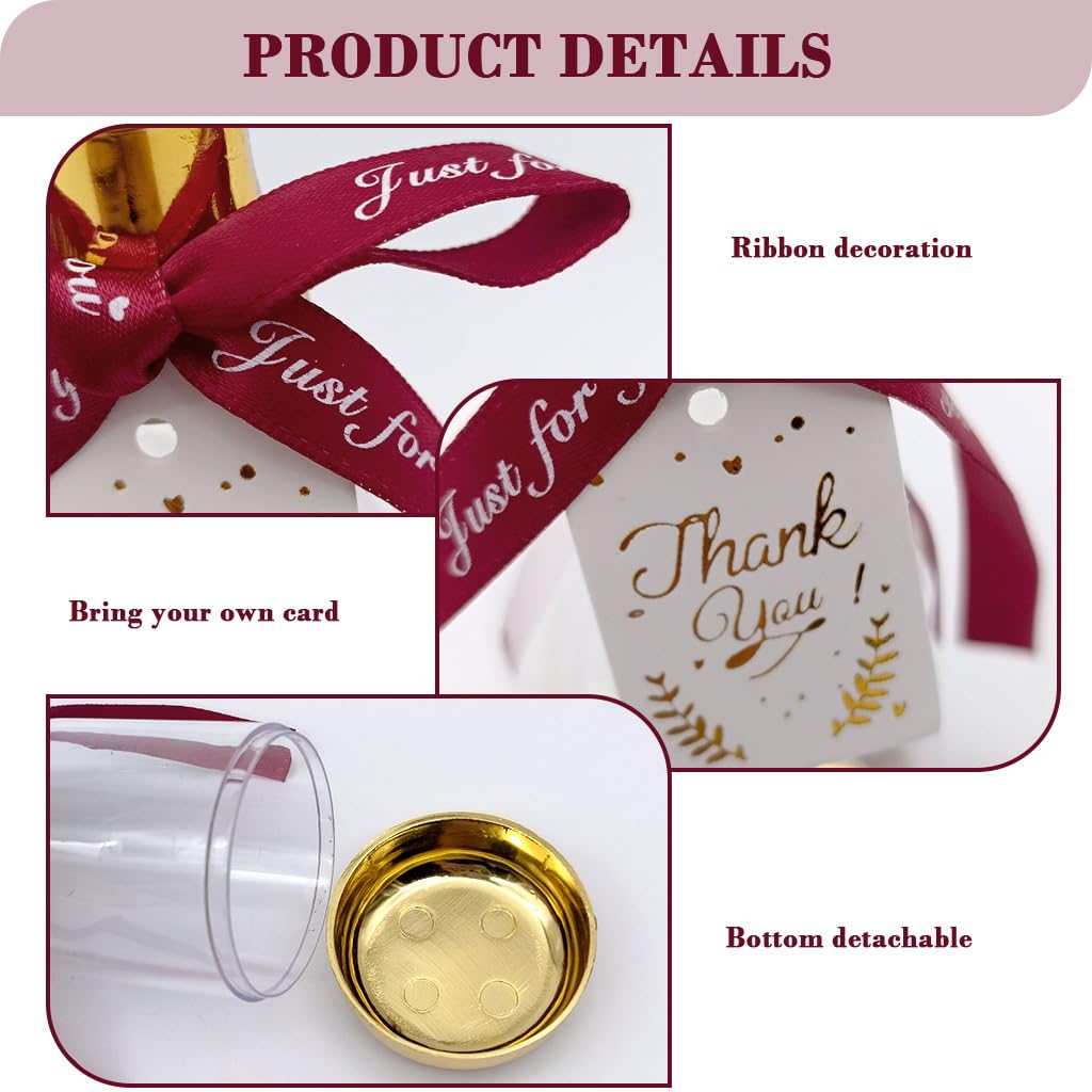 HASTHIP Mini Champagne Bottle Gift Boxes for Party Favors with Ribbon Decoration 6 Pcs 4.5x11.5cm Clear Glass | Weddings and Celebrations