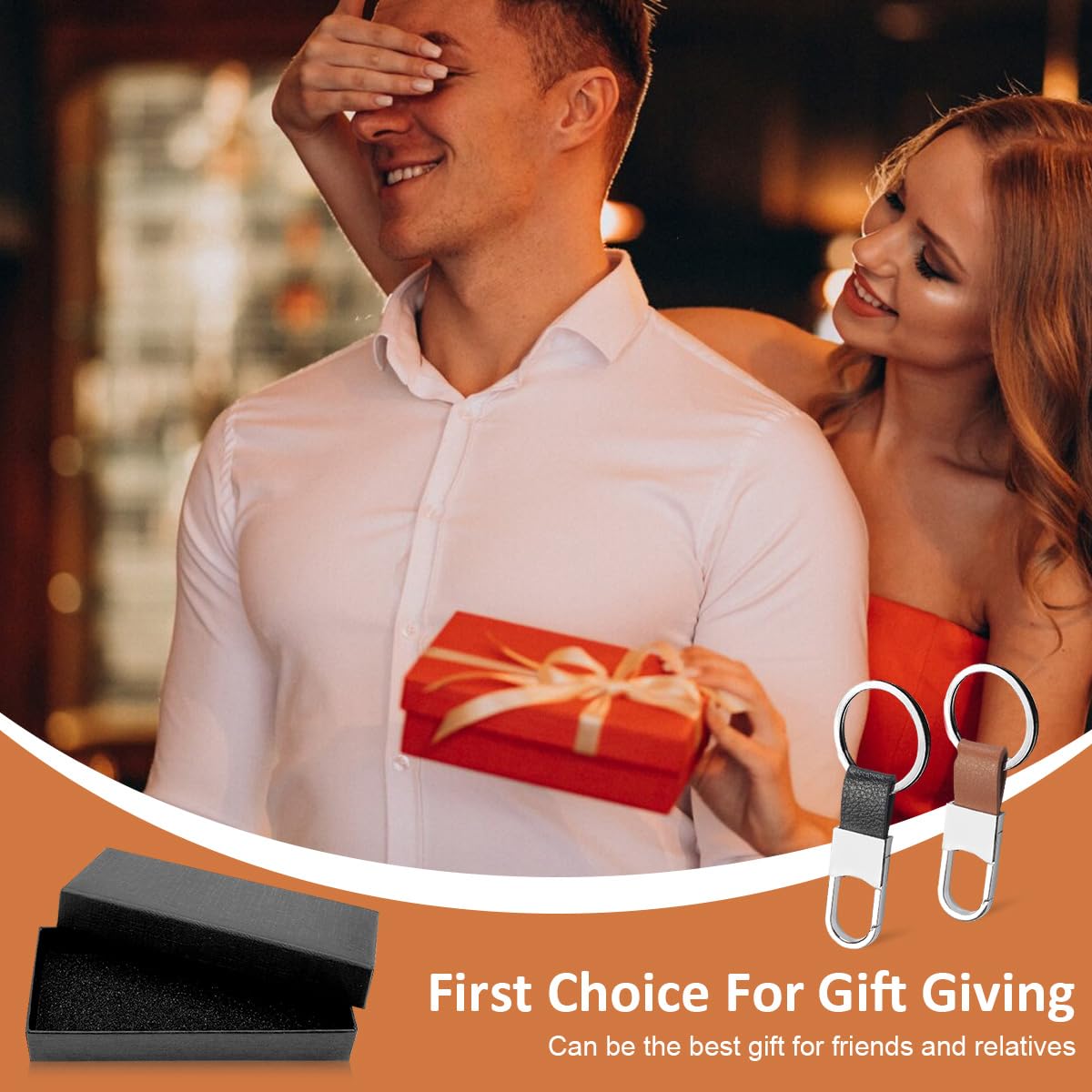 HASTHIP Leather Car Keychain for Organizing Keys with Quick Release Buckle | 2Pcs Gift Set