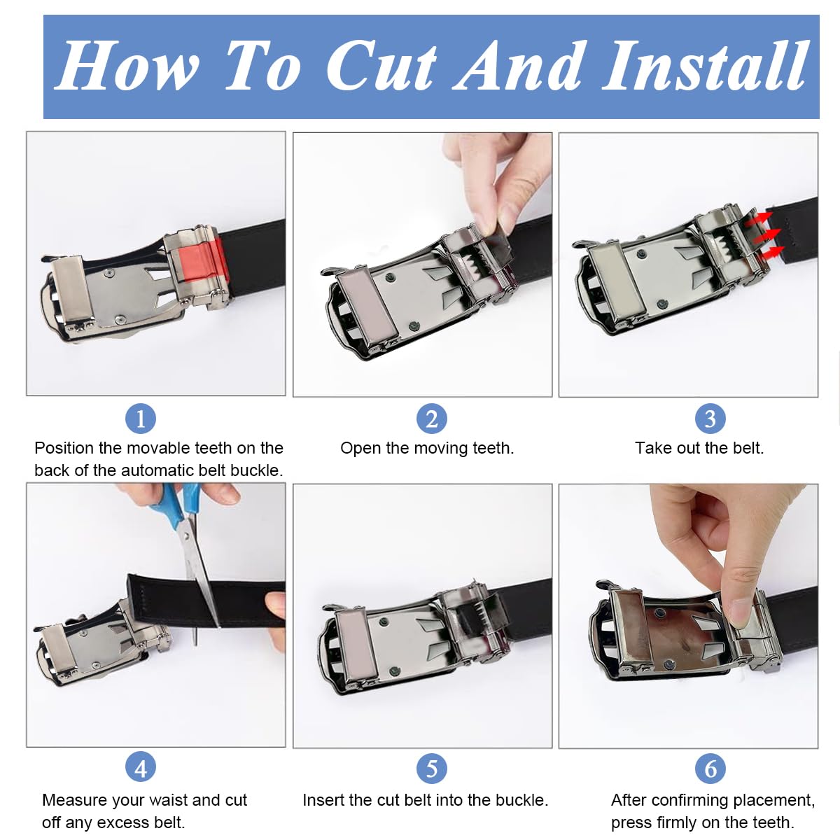 GUSTAVE Ratchet Belt Buckle for Men featuring 40mm Auto Lock Design and Alloy Build | Rhinestone Inlay