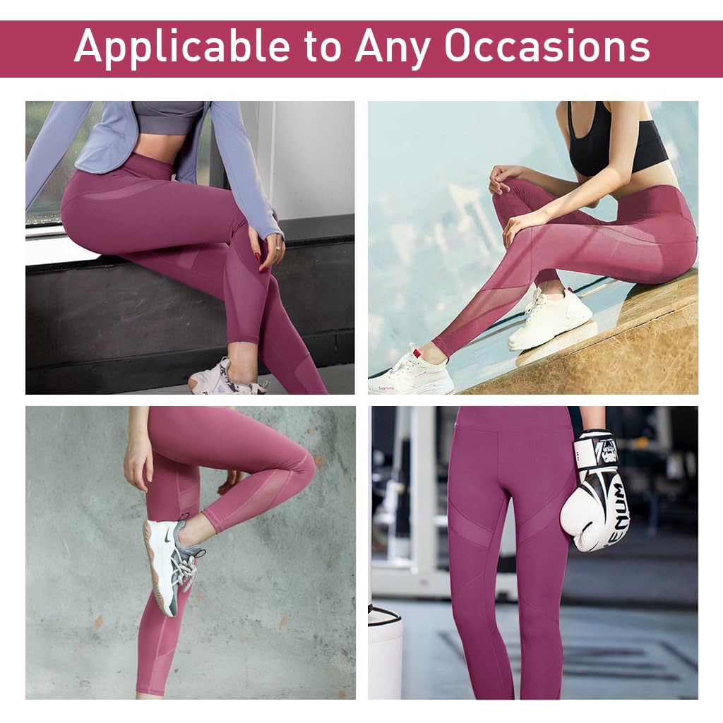 PALAY Gym Leggings for Women with High Waist Compression Fit and 4 Way Stretch Pink Style