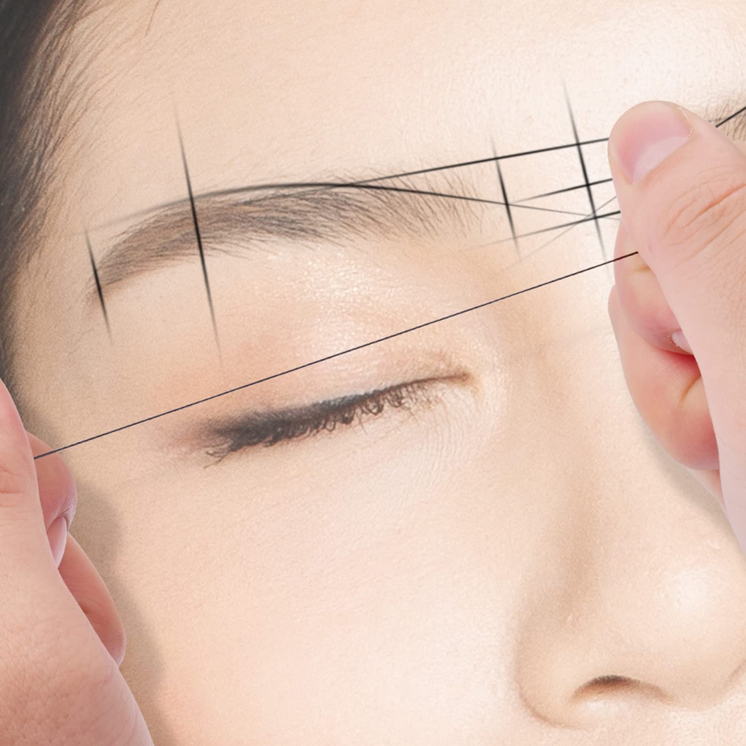 HASTHIP Mapping String for Microblading with Pre Coated Ink 2PCS | Eyebrow Symmetry Tool