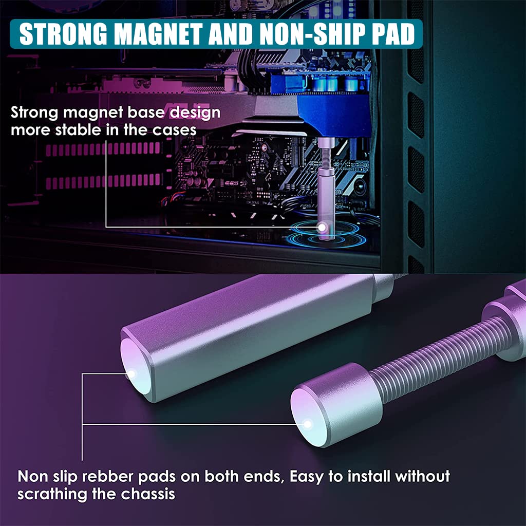 HASTHIP Graphics Card Bracket for Desktop PC with Screw Adjustment and Hidden Magnet Base | All Aluminum GPU Support Stand