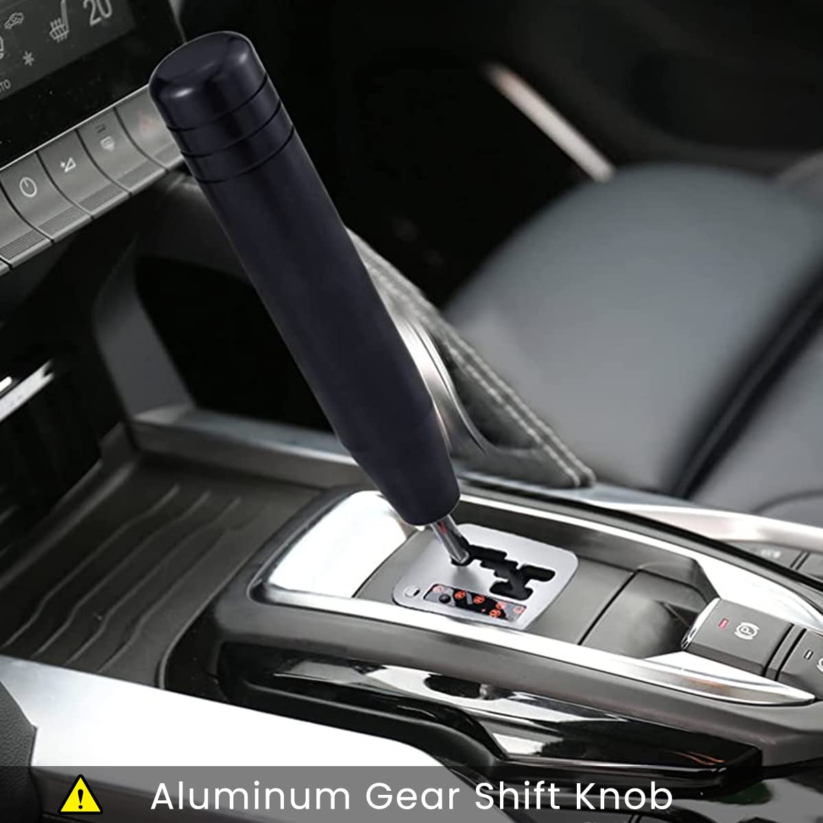 Zibuyu Car Gear Shift Knob for Manual and Automatic Vehicles with 8 10 12mm Adapters Black 7 Inch Aluminum Alloy | Set of 2