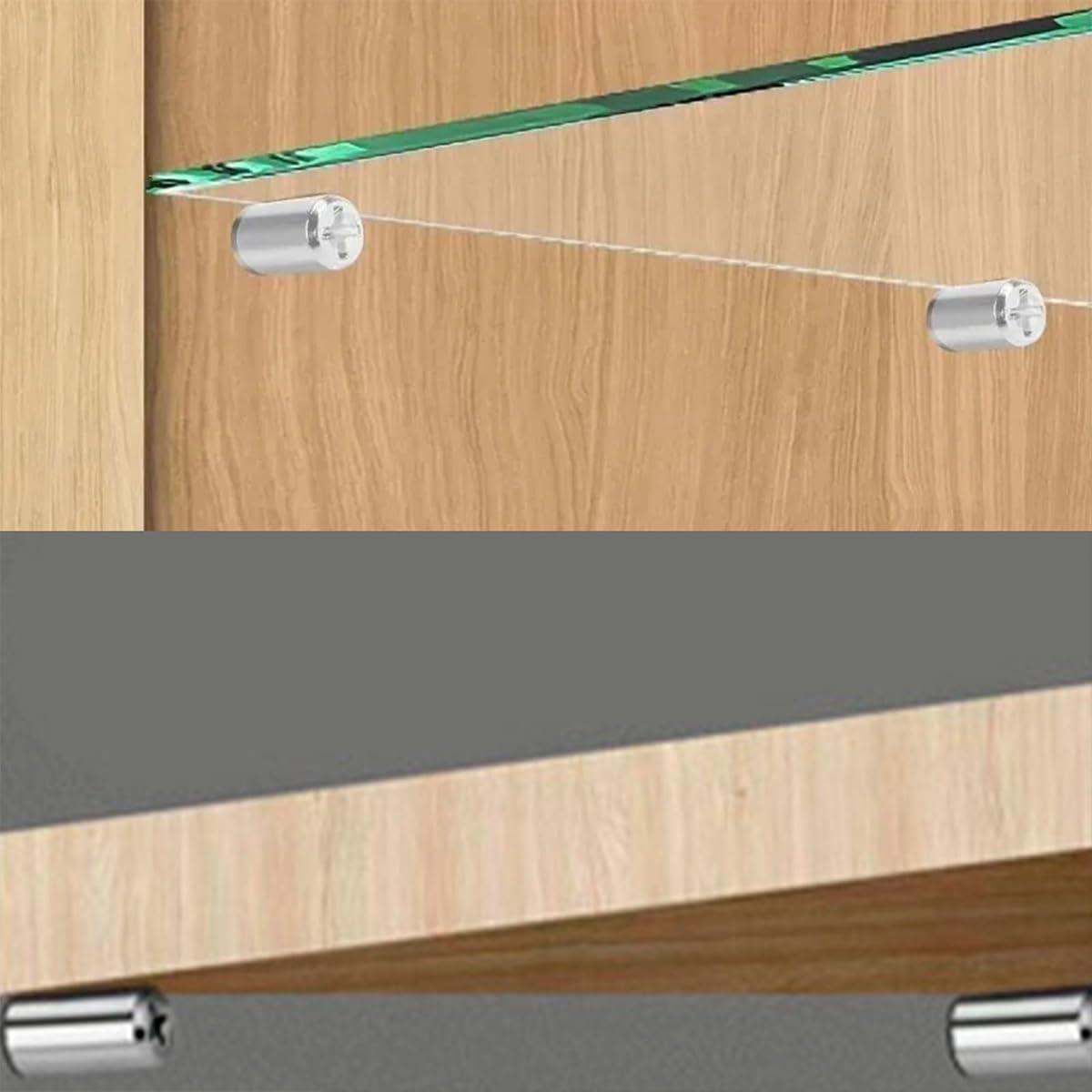 HASTHIP Shelf Support Pegs for Cabinets and Bookcases with 20 pcs Nickel Plated Iron Pins | Anti Slip Silicone Sleeve