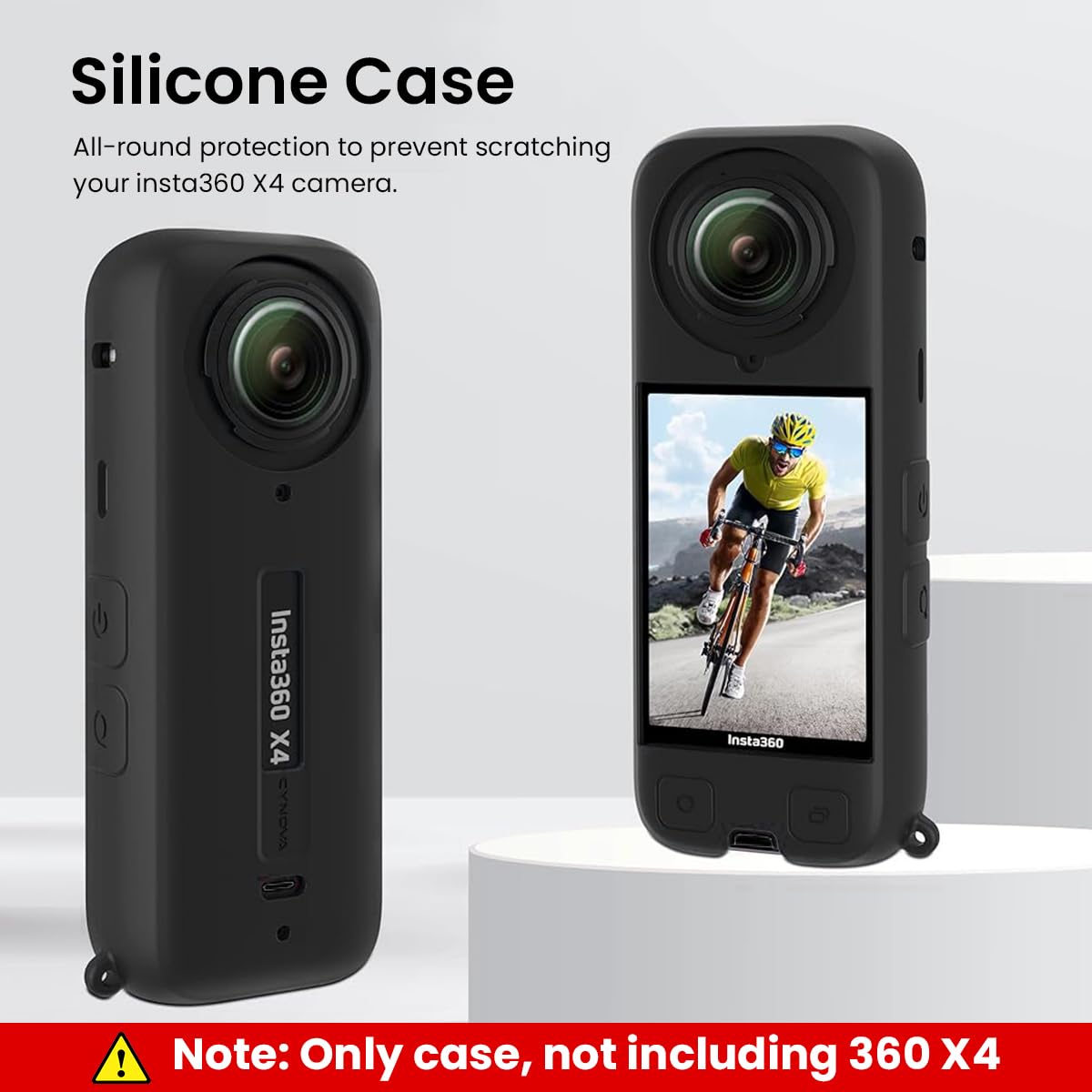 ZORBES Silicone Cover for Insta 360 X4 2Pcs Set with Lens and Skin Protection | Anti Scratch Waterproof Camera Guard