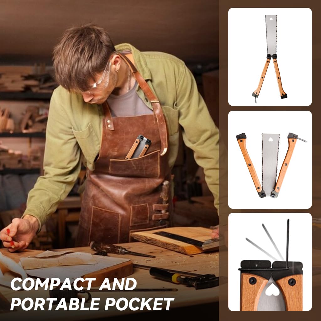 HASTHIP Hand Saw for Wood Craft and Gardening featuring Dual Edge 5.5 in Blade | SK-5 Steel Folding Handle