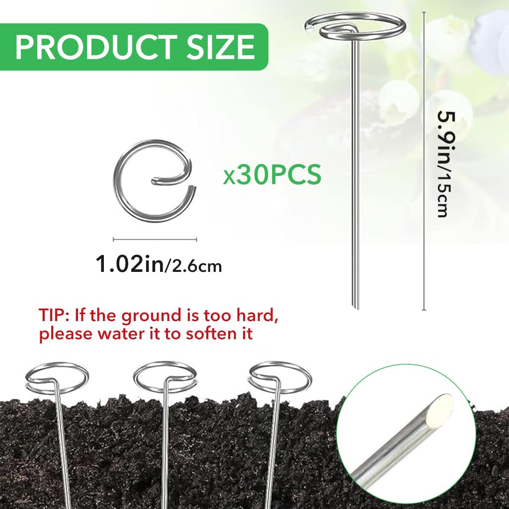 HASTHIP Garden Landscape Staples for Securing Fabric and Tents 30 pcs | Steel E Shape 5.9 in