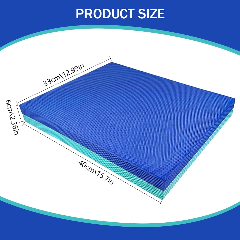 Optifit Exercise Balance Pad for Yoga and Fitness with Dual Color Non Slip TPE Foam 40x33cm | 6cm Thick Cushion for Knee and Elbow Support