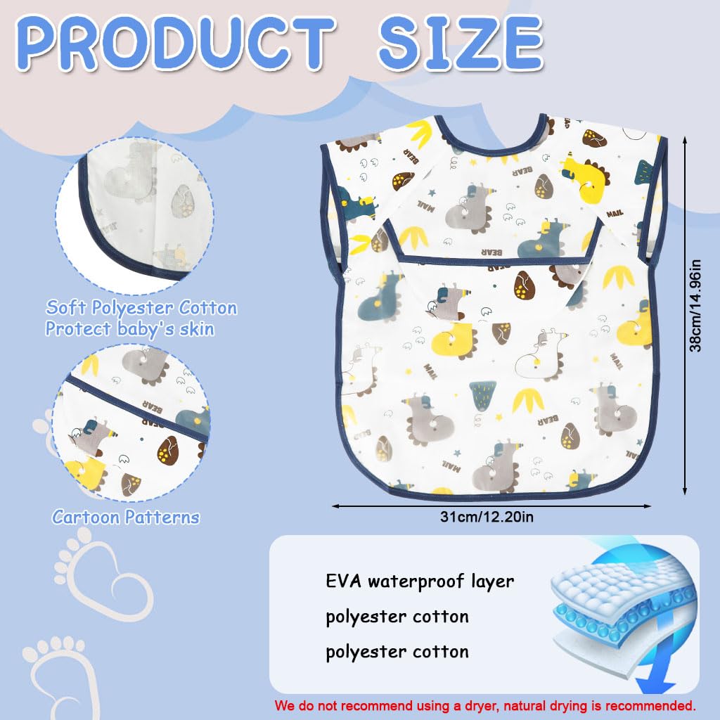 Zibuyu Baby Bib for Feeding with Food Catcher and Waterproof Fabric | Infants 6–24M