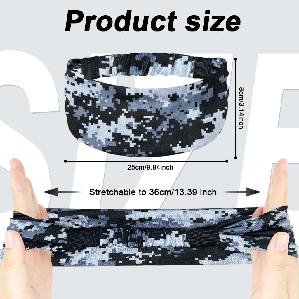 Proberos Headbands for Running Yoga and Cycling with Non Slip Sweat Wicking Fit | Black and White