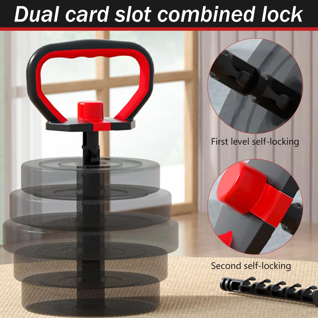 Proberos® 2Pcs Kettlebell Converter Handle with Weight Plate Holder Shaft Dumbbell to Kettlebell Adjustable Converter Handle Anti-slip Safe Kettlebell Handle for Dumbbell Plates Push Up Floor Handles