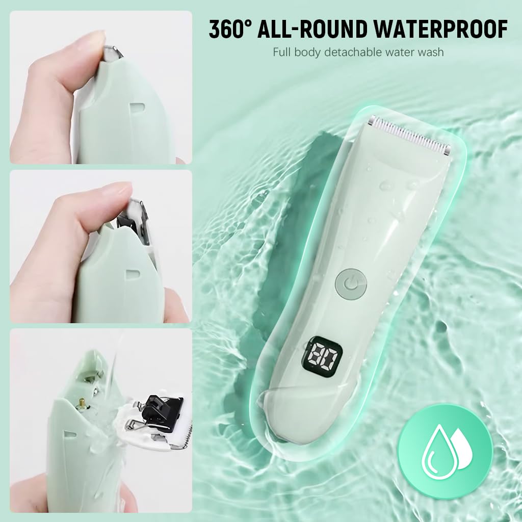 SNOWIE SOFT Baby Hair Clipper with Silent Motor and 500mAh USB Rechargeable Battery | Featuring Alloy Ceramic Blade and 2 Guards