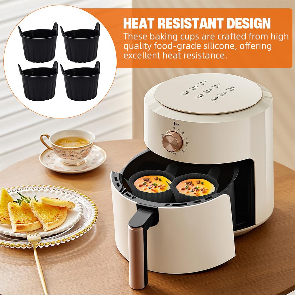 Supvox Baking Cups for Air Fryer featuring Non Stick Heat Resistant Silicone with Grips | 8PCS