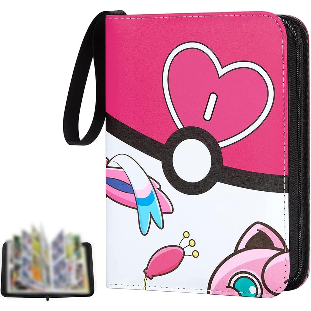 PATPAT® Poke-mon Game Card Binder for 400 Cards Trading Cards Holder Organizer, Poke-mon Cards Collection Bag Game Cards Binder Case, Game Cards Case Gifts for Kids Boys Girls