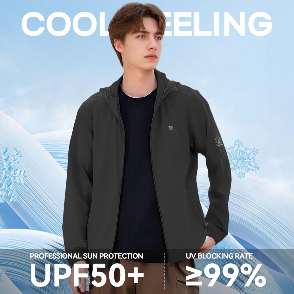 Venzina Sun Jacket for Men with UPF 50+ Protection and Removable Hat | Quick-Dry Nylon