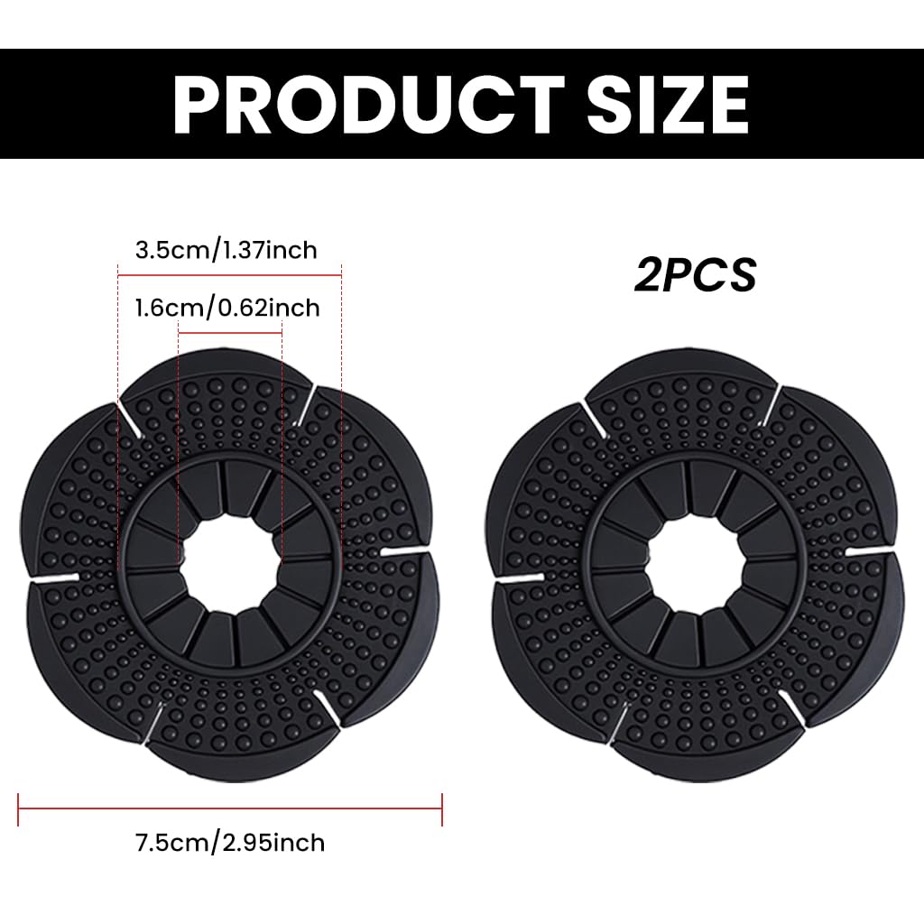 STHIRA Car Wiper Arm Hole Covers for Windshield Protection with Floral Design | PVC 2Pcs 0.62 in Inner 2.95 in Outer Universal Fit