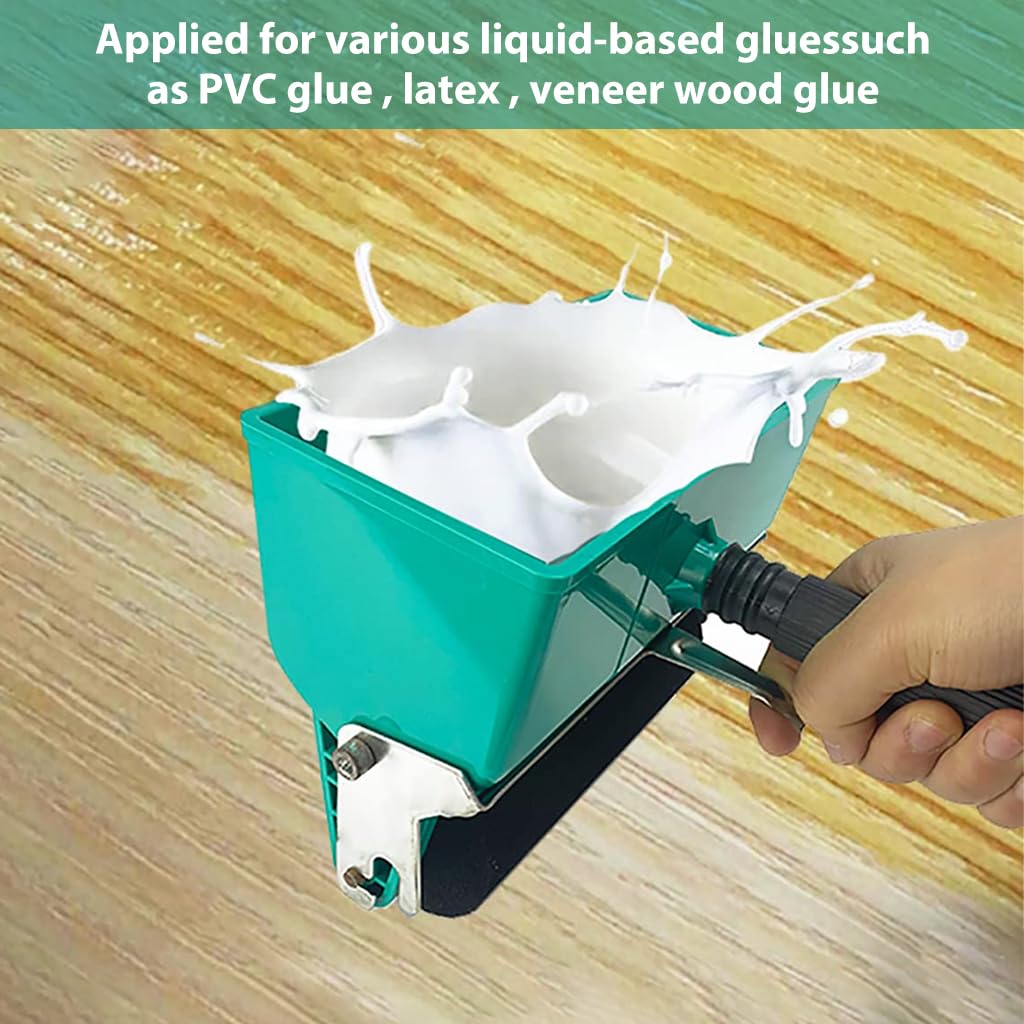 Serplex® 6 Inch Glue Applicator Roller 320ml Handheld Manual Glue Dispenser Set of 2, Portable Liquid Glue Roller Tool for Woodworking, Carpentry, Wallpaper, Fabric, DIY, Adjustable Handle