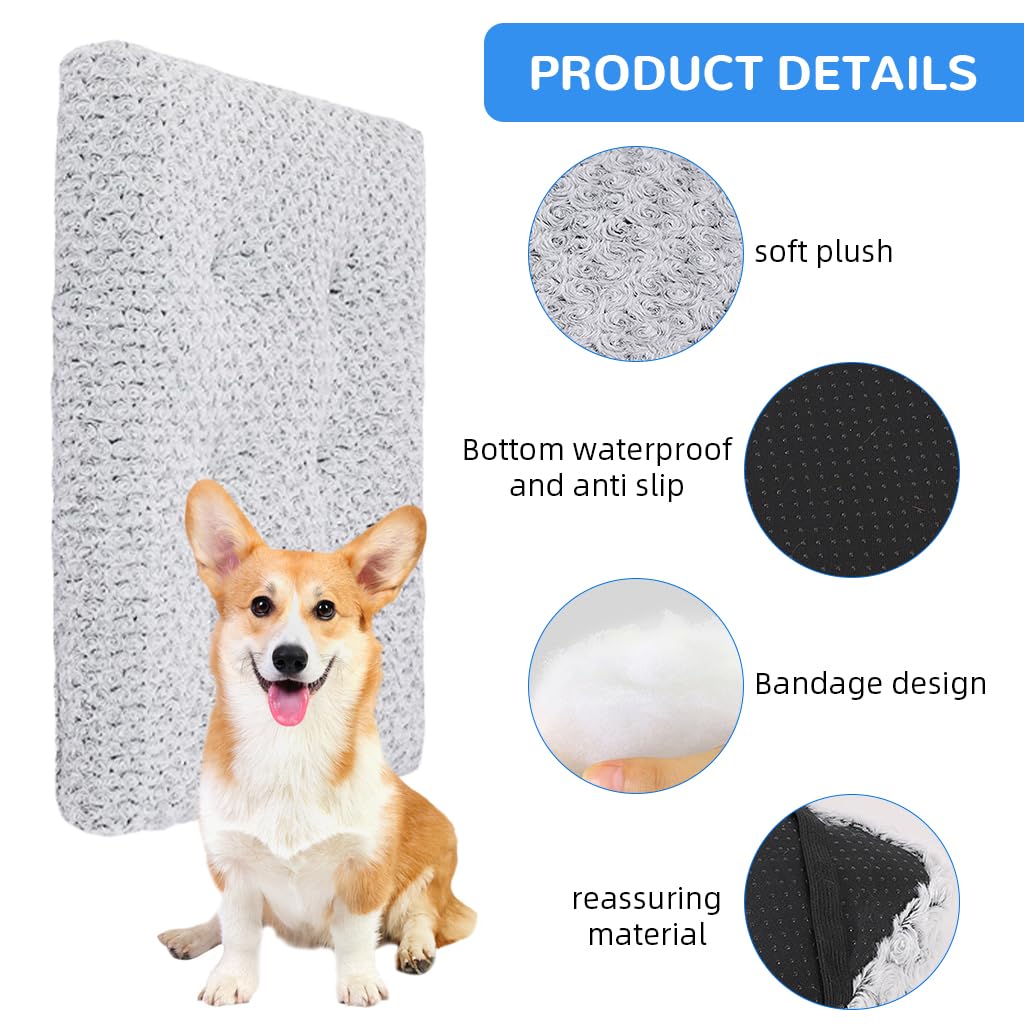 Qpets Dog Bed for Winter Comfort with Thermal Insulation and Waterproof Anti Slip Bottom | 2XL Plush Rose Pattern Mat