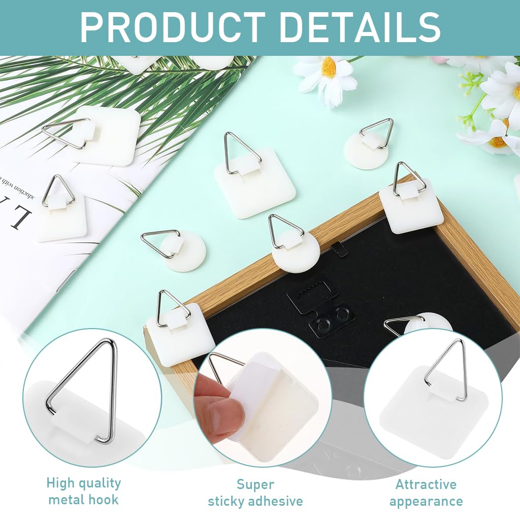HASTHIP Metal Wall Hooks for Home Decor and Kitchen with 30 Pcs Strong Adhesive Acrylic Loops