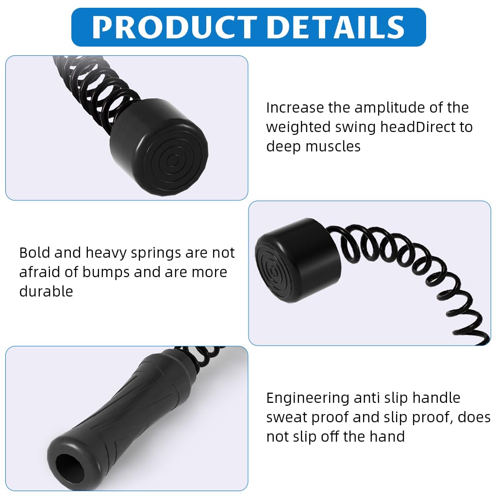 Proberos Compact Cordless Battle Ropes for Home Gym with 16.9 in Spring Metal Bars | Full Body Strength Training for Men and Women