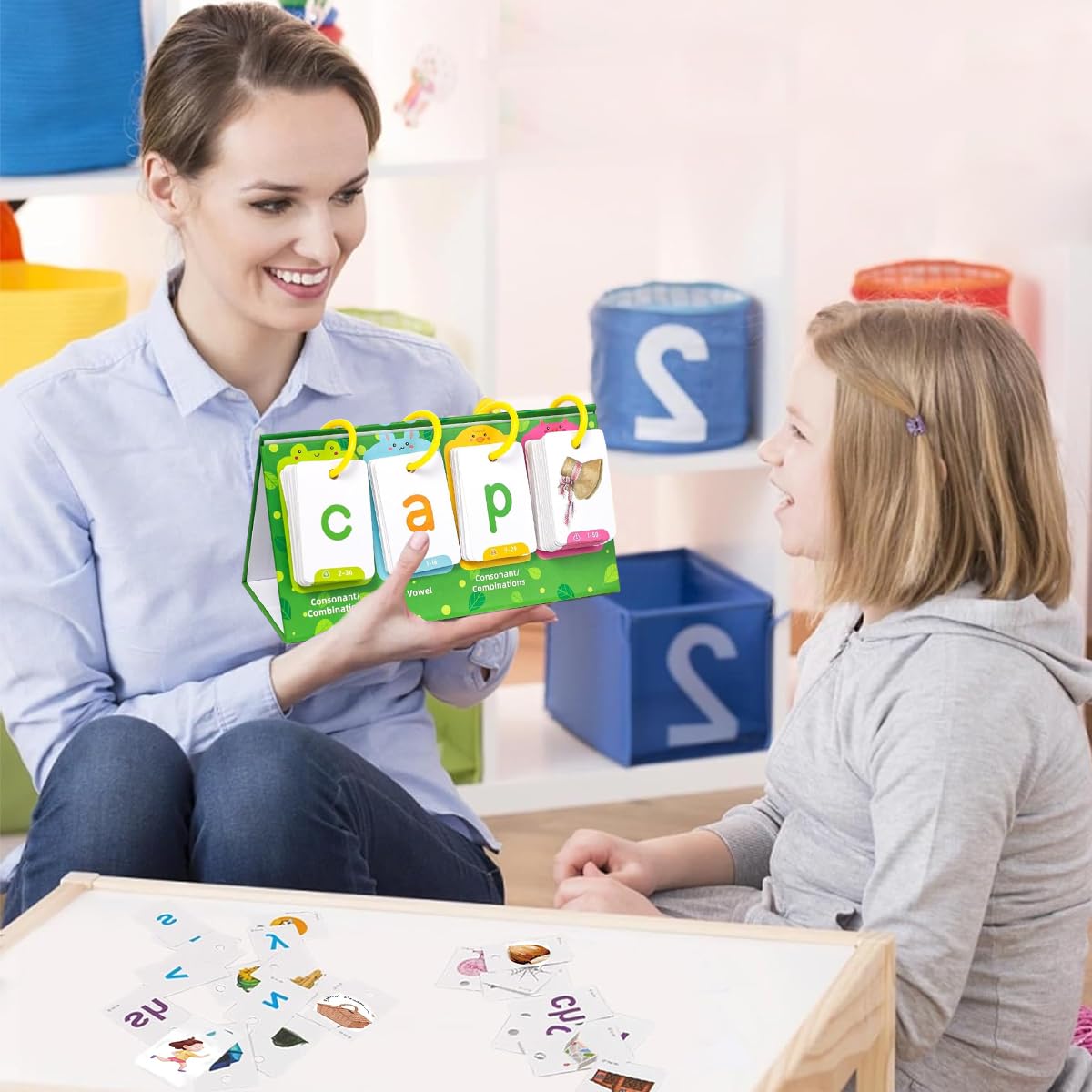 PATPAT Flash Cards for Preschool Learning featuring Double Sided Design and Triangle Stand | Safe Phonics Practice for Kids