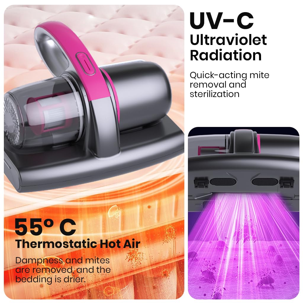 Supvox Vacuum Cleaner for Home with 13KPa Suction and UV‑C Sterilization | USB Rechargeable