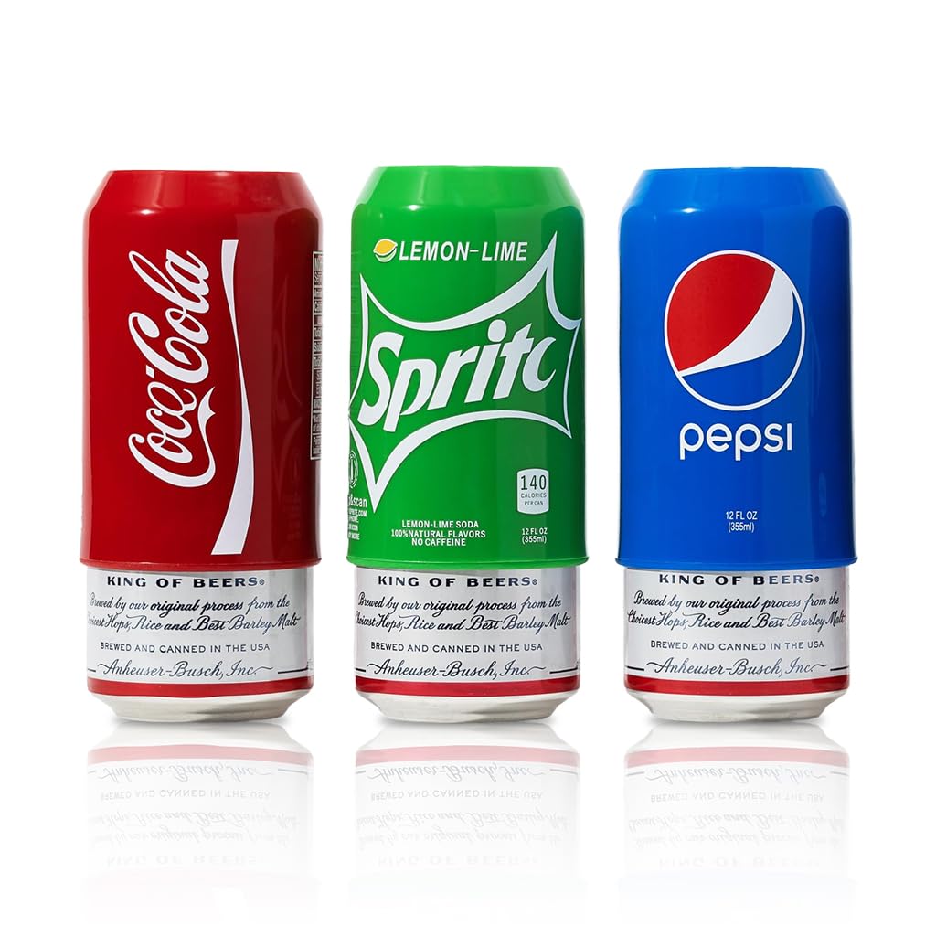 HASTHIP Beverage Can Sleeves 3pcs 335ml for Standard Cans with Anti Slip Silicone Grip | Fun Zip Top Design